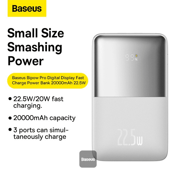 Baseus Bipow Pro Digital Display Fast Charge Power Bank ( 10000mAh 20W)